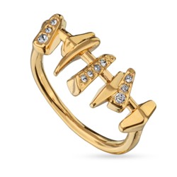 Кольцо Ажур (кристаллы SW белые; покрытие золото), Есть комплект