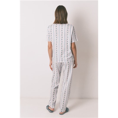 Pijama camisero Capri 100% algodón rayas