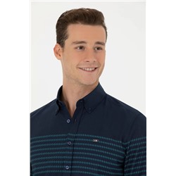 Erkek Lacivert Uzun Kollu Gömlek