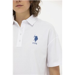 Kadın Beyaz Polo Yaka Tişört