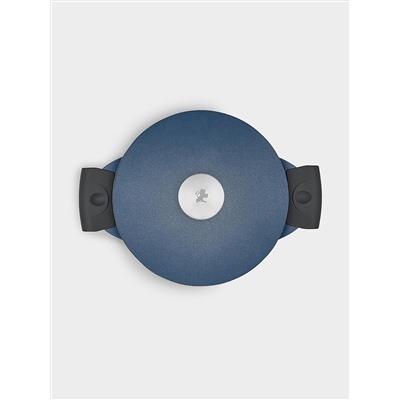 Кастрюля, 20 см, 2.4 л, с крышкой, с покрытием, алюминий, синяя, Agile