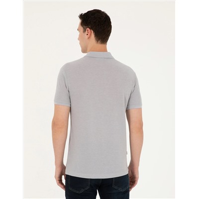 Açık Gri Melanj Slim Fit Tişört
