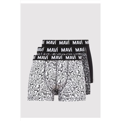 Mavi 3lü Baskılı Boxer 0911872-900