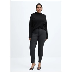 Jeans skinny tiro alto encerados