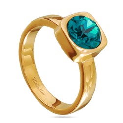 Кольцо Теннис (кристаллы SW изумрудные 8мм; покрытие золото), Есть комплект