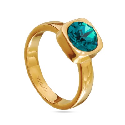 Кольцо Теннис (кристаллы SW изумрудные 8мм; покрытие золото), Есть комплект