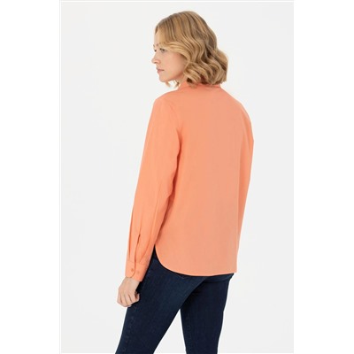 Kadın Somon Uzun Kollu Gömlek