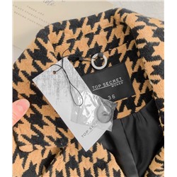 Винтажное шерстяное полу пальто с рыхлым силуэтом и лацканом ТОП СЕКРЕТ