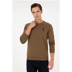 Erkek Haki Basic Sweatshirt
