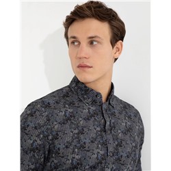 Yeşil Slim Fit Uzun Kollu Gömlek