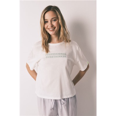 Pijama largo 100% algodón azul estampado rayas