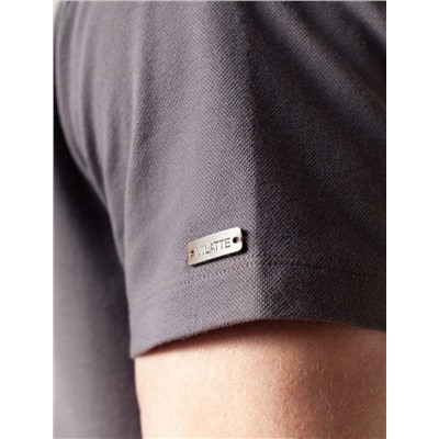 Футболка поло с плетеным воротником на пуговицах из эластичного хлопка