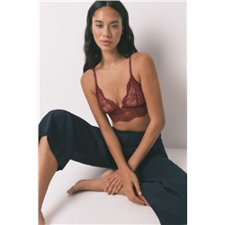 Bralette encaje espalda especial vino