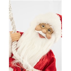 Изделие декоративное, 40 см, подвесное, полиэстер, Санта на канате, New year