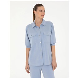 Mavi Oversize Örme Hırka
