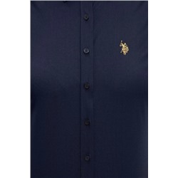 Kadın Lacivert Uzun Kollu Basic Gömlek