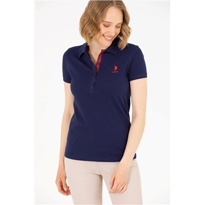 Kadın Lacivert Basic Polo Yaka Tişört