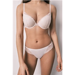 Braga clásica microfibra y encaje rosa