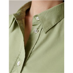 Платье А-силуэта с поясом из легкого хлопкового поплина