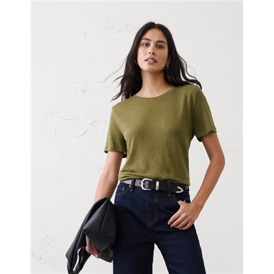 Linen-Blend T-Shirt