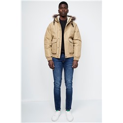 Parka con capucha Beige