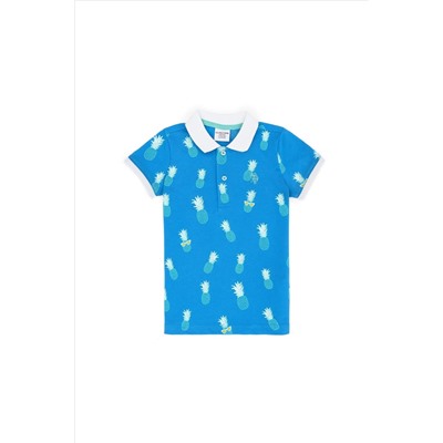 Erkek Çocuk Kobalt Mavi Polo Yaka Tişört