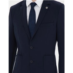 Lacivert Esnek Fit Blazer Ceket
