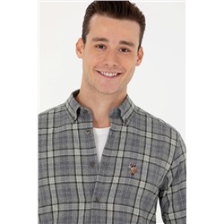 Erkek Gri Uzun Kollu Gömlek