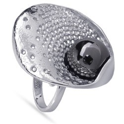 Кольцо (Майорка 14мм черный металлик; покрытие родий), Есть комплект