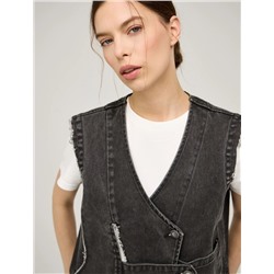 Серый жилет "Гранж"
