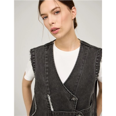 Серый жилет "Гранж"
