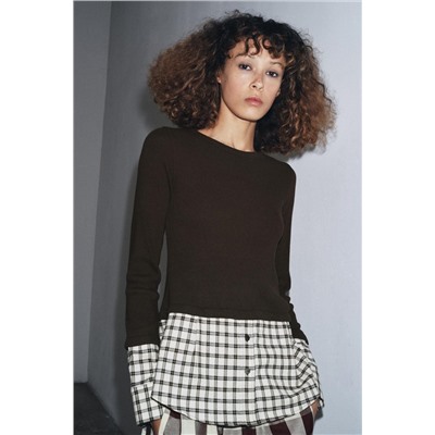 CONTRAST CHECK SHIRT