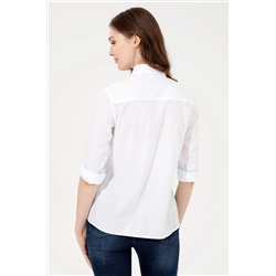 Kadın Beyaz Uzun Kollu Gömlek