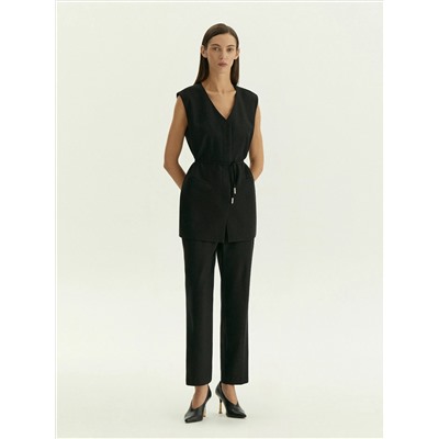 Жилет из костюмной шерсти с поясом, GL121/voyla