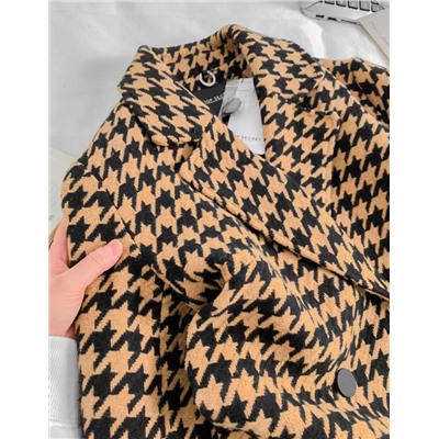 Винтажное шерстяное полу пальто с рыхлым силуэтом и лацканом ТОП СЕКРЕТ