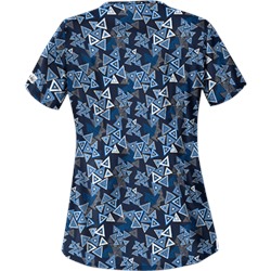UA Right Angle Navy Print Scrub Top