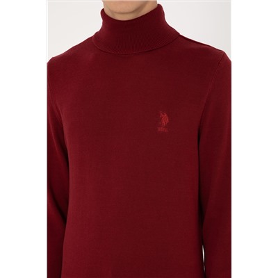 Erkek Slim Fit Boğazlı Yaka Boğazlı Basic Kazak