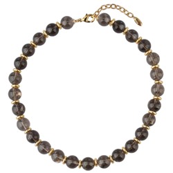 Колье Терра (фантомный раухтопаз 12.5мм; покрытие золото) 42-47см, Есть комплект