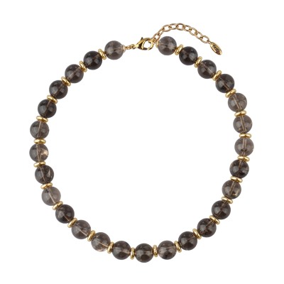 Колье Терра (фантомный раухтопаз 12.5мм; покрытие золото) 42-47см, Есть комплект