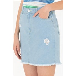 Kadın Açık Mavi Jean Etek