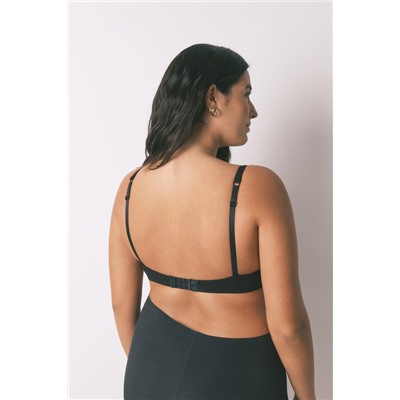 Sujetador tipo top algodón negro