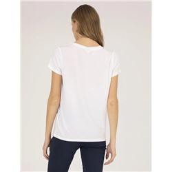 Beyaz Comfort Fit V Yaka Basic Tişört
