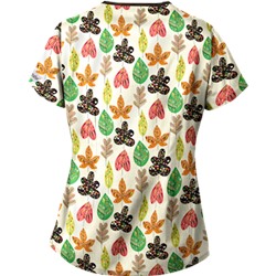 UA Leaf Of Faith Espresso Mock Wrap Scrub Top