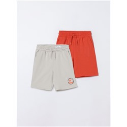 PACK OF 2 CONTRAST FLEECE BERMUDA SHORTS