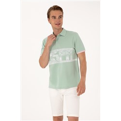 Erkek Regular Fit Su Yeşili Polo Yaka Tişört