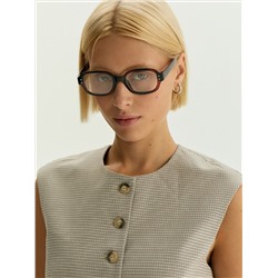 Однобортный жилет с принтом гусиная лапка, GL118/cage