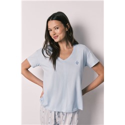 Pijama Capri algodón azul