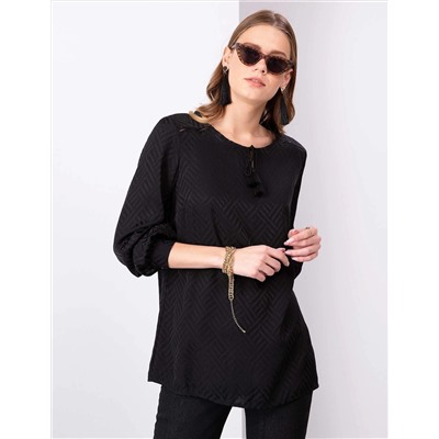 Siyah Comfort Fit Bluz