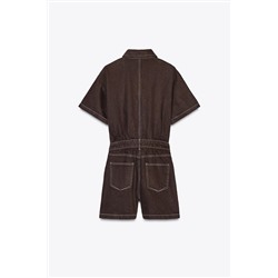Z1975 SHORT SLEEVE DENIM PLAYSUIT