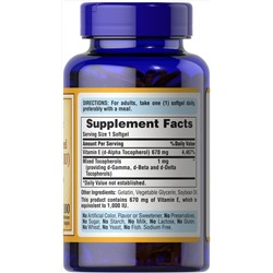 Puritan's Pride Vitamin E-1000 IU Mixed Tocopherols Natural